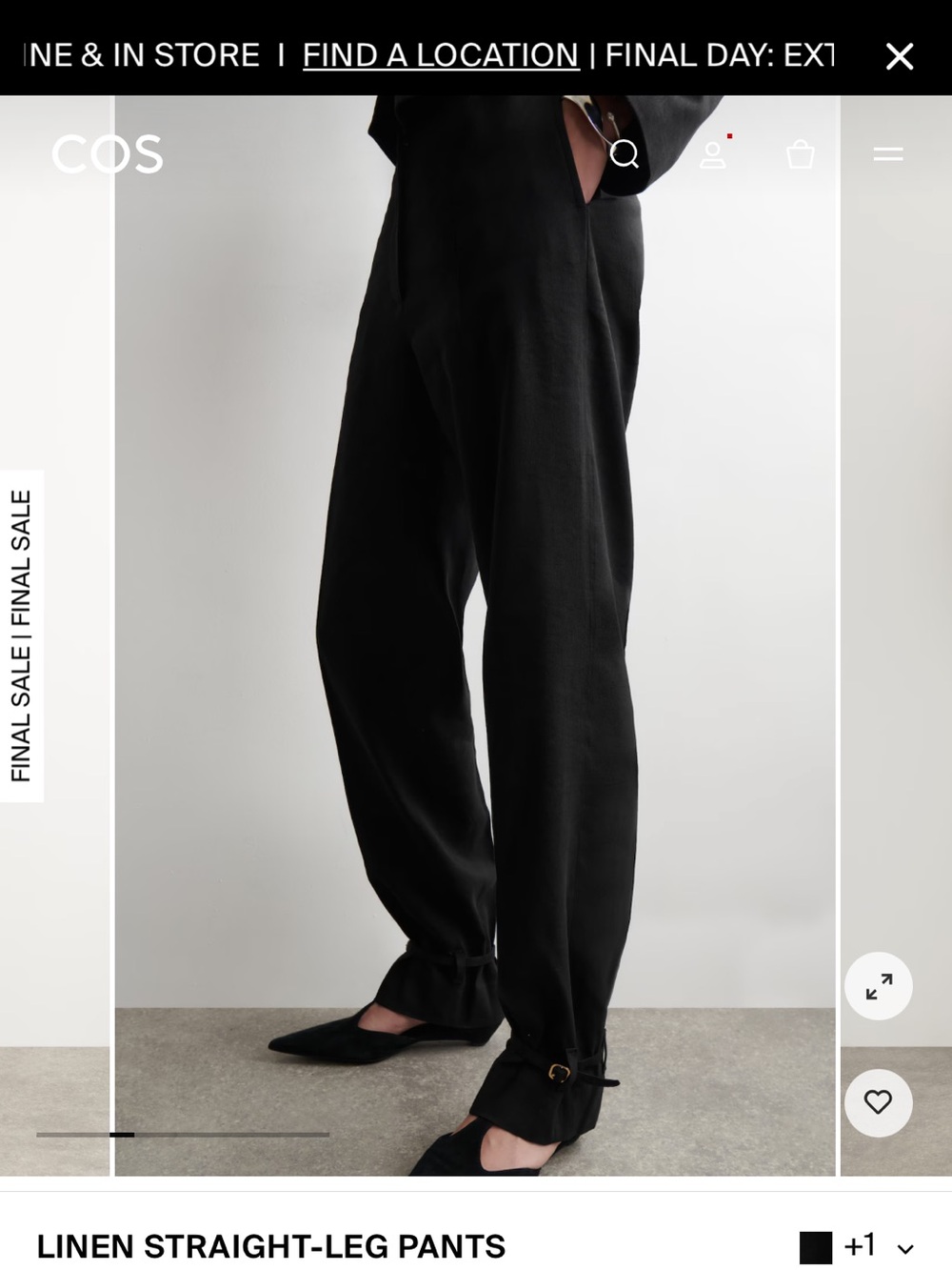 Brand new COS high rise linen trouser with ankle detail